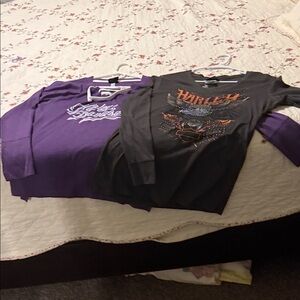 Harley-Davidson Woman’s sexy' Purple and Black Long Sleeve Tees